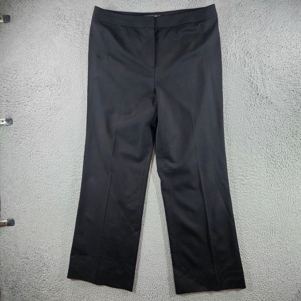 Lafayette 148 New York Womens Black Virgin Wool Stretch Dress Pants Size 12